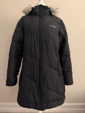 Columbia Women’s Black Quilted Puffer Coat Detachable Faux Fur Hood - Size XL